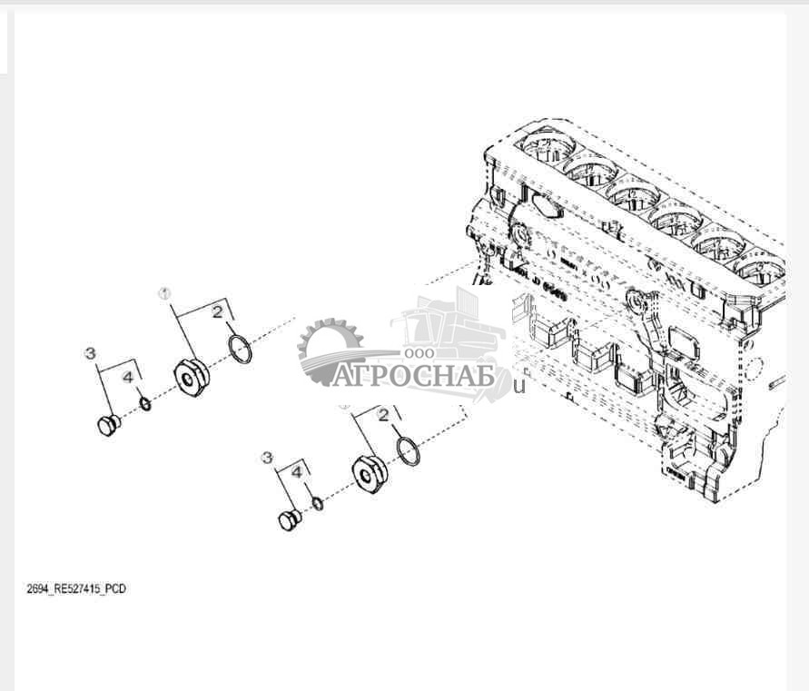 2694 Фитинги нагревателя охлаждающей жидкости двигателя 